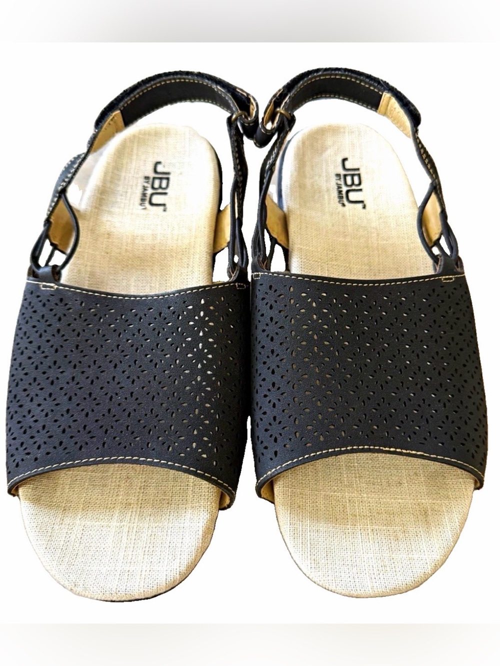 JBU by Jambu Women’s Black Pixie Vegan Open Toe Sandals Shoes Size 9.5